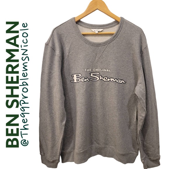 Ben Sherman Grey Logo Sweatshirt XL - Picture 2 of 7
